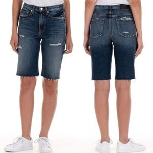 Modern American La Brea Bermuda Distressed Denim Shorts